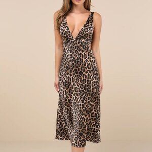 LuLu's Leopard Print Dress - NEVER WORN - Size L